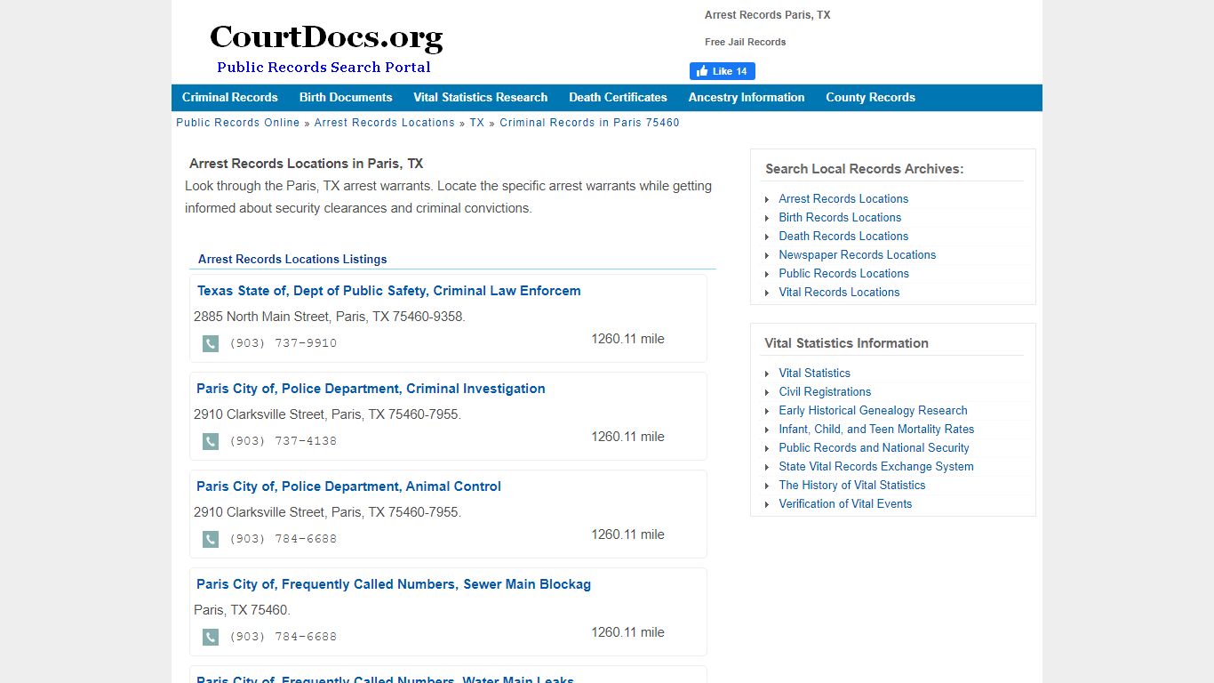 Arrest Records Paris, TX - Free Jail Records - courtdocs.org